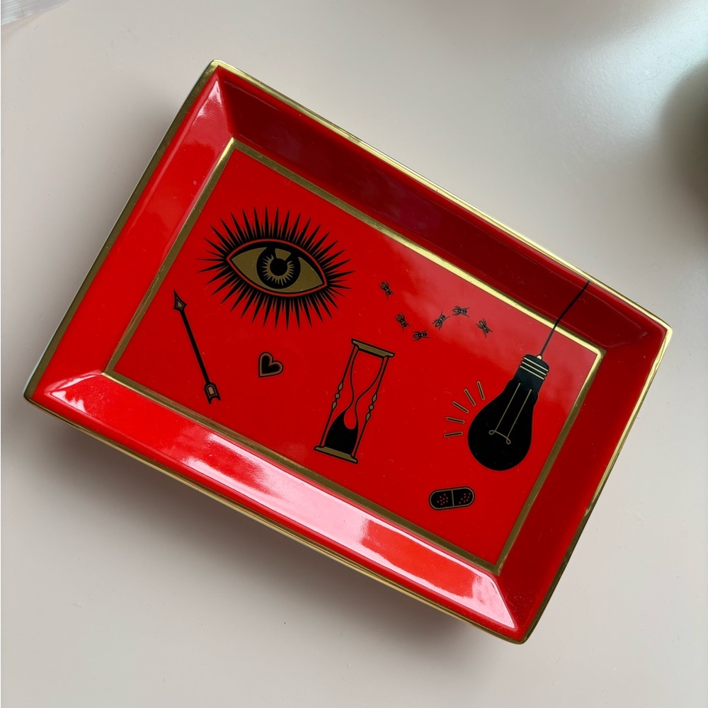 Jonathan Adler Bijoux rectangle red tray ~ mint condition